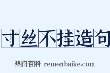 寸丝不挂造句是什么意思的图片